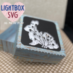 Wildflower bunny box SVG glowing with fairy lights as Easter home decor