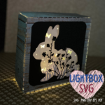 Easter bunny floral shadow box SVG used as a decorative keepsake box