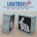 Assembled wildflower Easter bunny lightbox with fairy lights